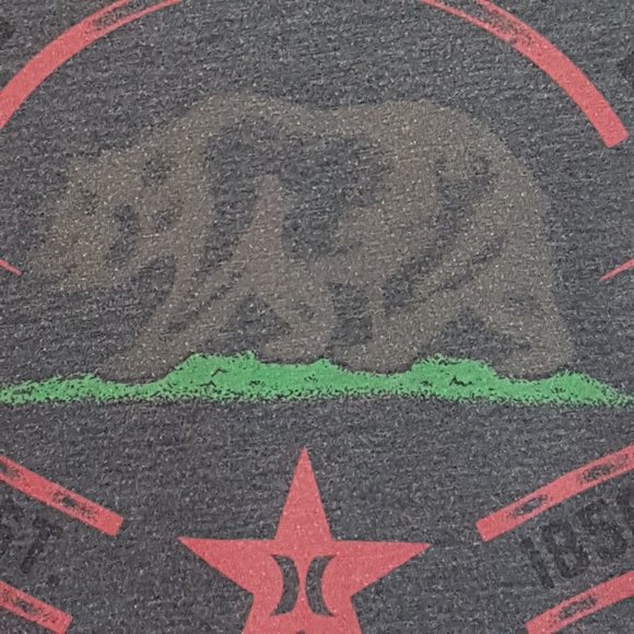 Vintage HURLEY Tee Shirt Large US L Gray Grey Bear USA California EST 1850 - Picture 5 of 12